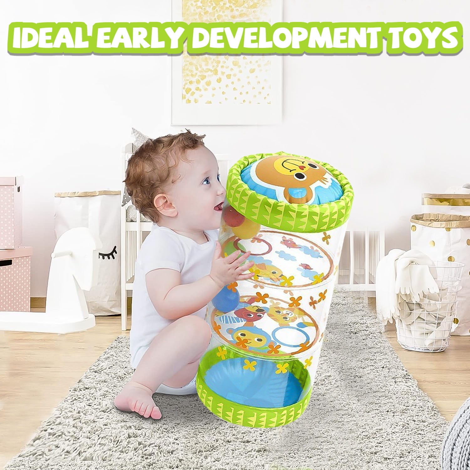 Crawling & Walking Baby Toys, Inflatable Rolling Infant Toys, Birthday Toy for Infant Toddler Boy Girl 6 7 8 9 10 11 Month 1-2 Year Old - Image 2