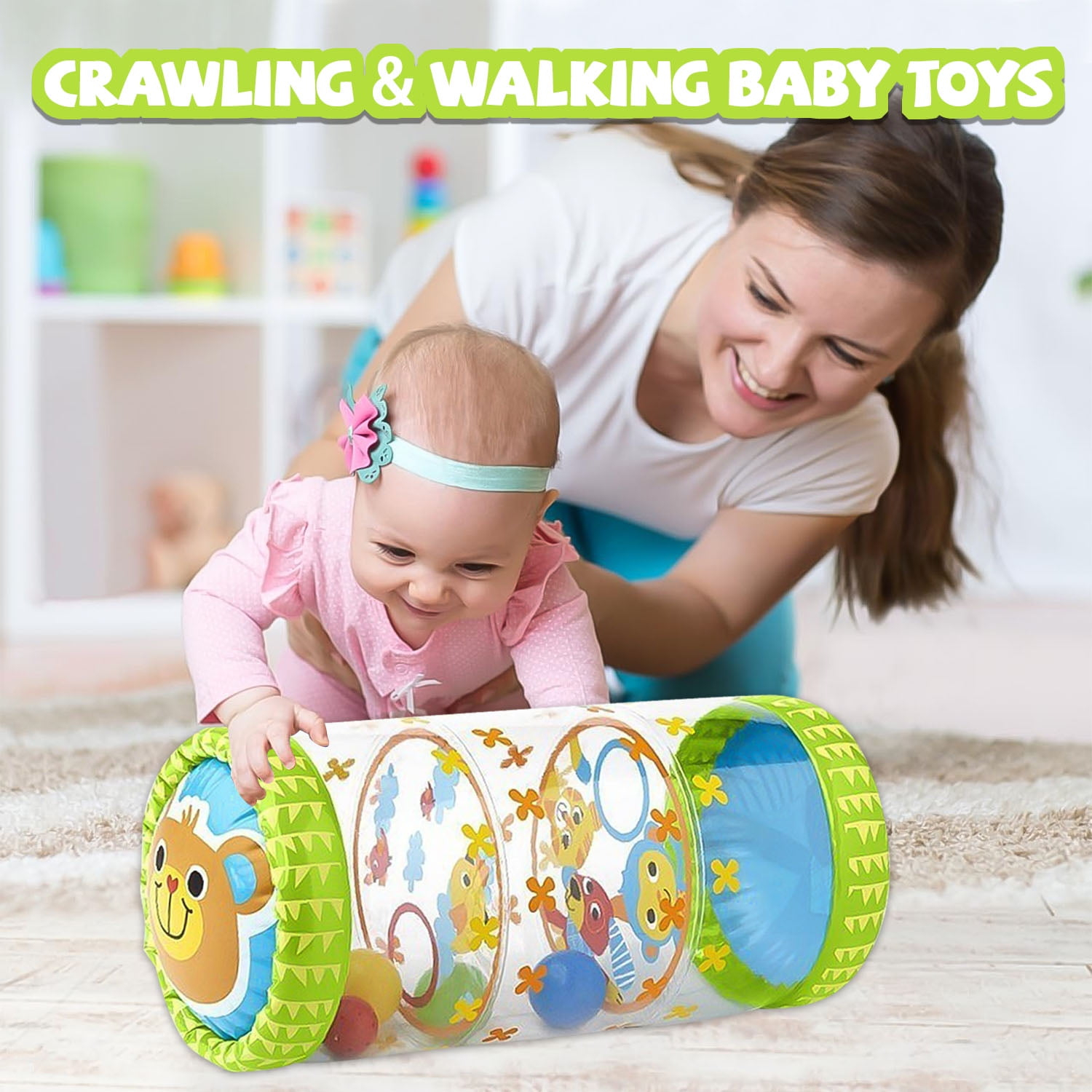 Crawling & Walking Baby Toys, Inflatable Rolling Infant Toys, Birthday Toy for Infant Toddler Boy Girl 6 7 8 9 10 11 Month 1-2 Year Old - Image 6